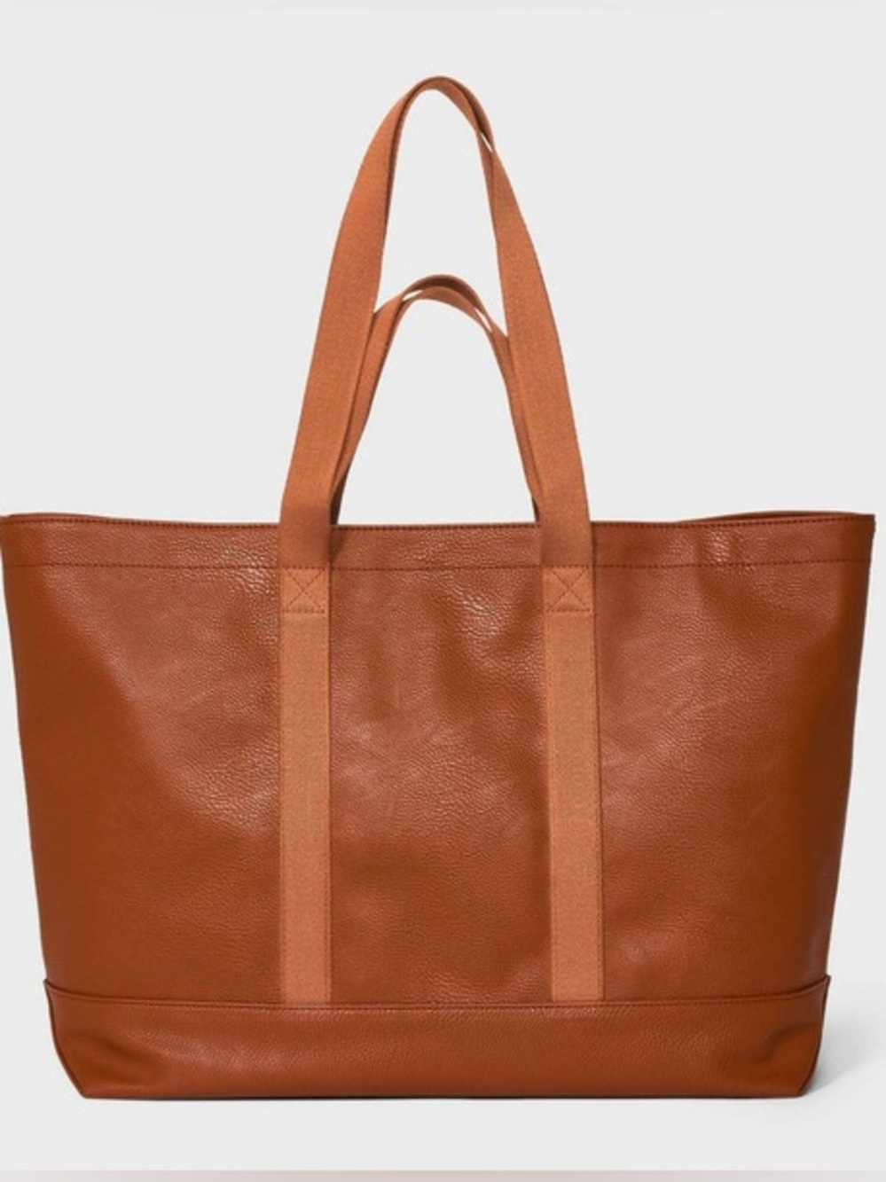 Universal Thread Tan Brown Vegan Leather Carryall Tote NWT